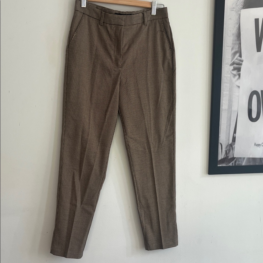 Womens Brown Checkered Dress Pants size US 6